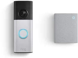 RING Battery Video Doorbell 2 Plus + Chime - 2K, Gegensprechfunktion, Türklingel Nickel Silver