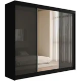 altdecor Schiebetürenschrank VESLI 250 x 215 x 61 cm Schwarz