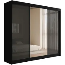 altdecor Schiebetürenschrank VESLI 250 x 215 x 61 cm Schwarz