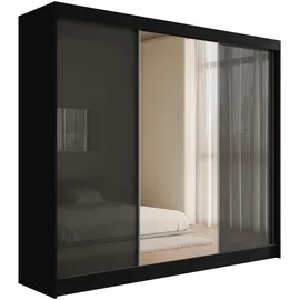 altdecor Schiebetürenschrank VESLI 250 x 215 x 61 cm Schwarz