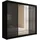 altdecor Schiebetürenschrank VESLI 250 x 215 x 61 cm Schwarz