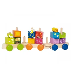 Hape Eisenbahn Fantasiebausteine, Holz, 17-tlg.