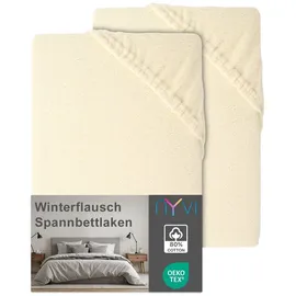 nyvi Spannbettlaken Feinbiber 90 x 200 - 100 x 200 cm natur 2 St.