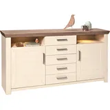 set one by Musterring Sideboard York 55-B 185 x 95 x 45 cm weiß