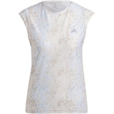 adidas Damen T-Shirt (Short Sleeve) Fast AOP Tee, White/Wonder Taupe, HR5714, M