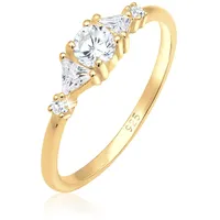 Elli PREMIUM Ring 925 Sterling Silber Verlobungsring in gold, | Gr.: 58
