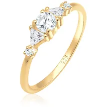 Elli PREMIUM Ring 925 Sterling Silber Verlobungsring in gold, | Gr.: 58