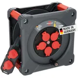 Brennenstuhl Professional Baustellen-Kabeltrommel mit Powerblock KC 3200 5 (33+5m, H07RN-F 3G2,5 Kabel in schwarz, 5 Schutzkontakt-Steckdosen, ständiger Einsatz im Freien, Made in Germany)
