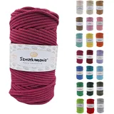 Sznurkomania, Geflochtene Baumwollkordel 5mm 100m, 46 Farben, Häkelkordel, Makramee Kordel, Makramee Garn, Premium Garn, Makramee Seil, (Bischofs)