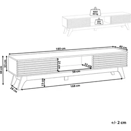 Beliani Toledo TV-Möbel 180 x 40 x 44 cm Braun Holzwerkstoff