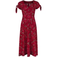 Voodoo Vixen - Rockabilly Kleid lang - V Neck Flared Dress - XS bis 4XL - für Damen - Größe M - rot - M