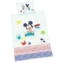 Herding Disney's Mickey Mouse Bettwäsche-Set, Flanell Baumwolle, Mehrfarbig, 40 x 60 cm, 100 x 135 cm