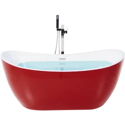 Badewanne freistehend rot oval 160 x 76 cm ANTIGUA