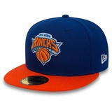 New Era Baseball Cap Mütze NBA Basic New York Knicks 59 Fifty Fitted, Blue/Orange, 7 1/4, 10861621