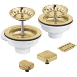 Grohe Universal Ablaufset mit Excenter für 2 Becken, 40998GN0,