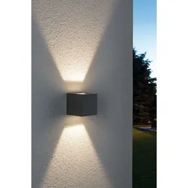 Paulmann Außenwandleuchte Aluminium 80x80mm 2x3,5W grau