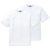 SCHIESSER Herren T-Shirt 2er Pack - 1/2 Arm, Unterhemd, Rundhals Weiß L