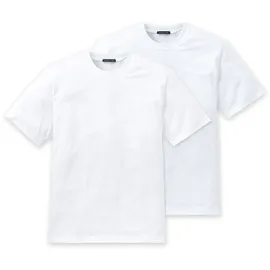 SCHIESSER Herren T-Shirt 2er Pack - 1/2 Arm, Unterhemd, Rundhals Weiß L