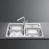 Edelstahlspüle gebürstet 90x50 cm