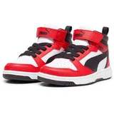 Puma Rebound V6 Mid AC+ PS Sneaker, White Black-for All TIME RED, 32 EU