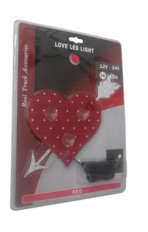 LED-leuchtendes Herz + weißer Pfeil in Rot-Weiß 12V - 24V 54 LEDs