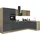 kochstation Winkelküche L-Form 340 x 175 cm schwarz