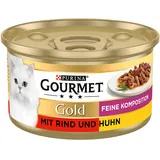 Sparpaket Gourmet Gold Feine Komposition 24 x 85 g - Rind & Huhn