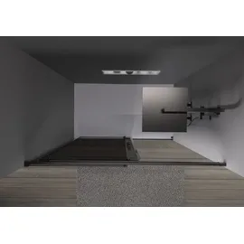Bernstein Nischendusche mit Schiebetür DX906 Flex 160 Cm Schwarz matt 8 mm Nano graues Glas