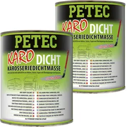 2x 1l Dose Petec Karo-dicht Karosseriedichtmasse Grau Kautschukbasis Streichbar: Petec: 94130