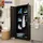 Proregal Flügeltürenschrank Stahl 170x70x30cm Schwarz abschließbar 5 Fächern & Kleiderstange