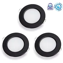 Aigostar Einbauleuchte 3er Set 4,8W rund schwarz
