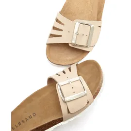 ELBSAND "Sandale, Mule, offener Schuh, Sommerschuhe, Lederpantolette", Damen, Gr. 42, beige, Obermaterial: 100% Rindsleder. Decksohle: 100% Rindsleder. Laufsohle: 100% Synthetik, unifarben, Schuhe Pantolette, aus Leder mit weichem Korkfußbett
