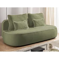 S-Style Kindersofa Vero 210 x 90 x 98 cm Buche/Birke Teilmassiv Olivgrün/beige