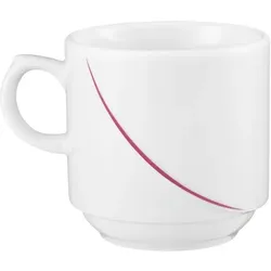 Esmeyer 6 x Seltmann Becher mit Henkel, Form: Laguna, Dekor:  34622 bordeaux Flanken