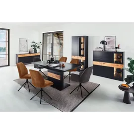 MCA Furniture MCA Cesena Tisch mit Säule 180x100(280) cm Holzwerkstoff/Schwarzgrau