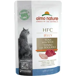 Almo Nature HFC Jelly 55g Beutel Katzennassfutter 24 x 55 Gramm Thunfisch & Seezunge