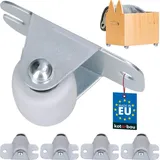 KOTARBAU® 4er Set Transportrollen 22 mm Gummi Univer. Stahlrahmen Möbelrollen Alle Böden Lenkrollen Kisten Fix Schieberollen Werkzeugrollen Bock...