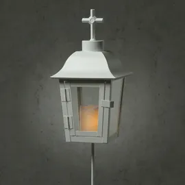 MARELIDA Grablaterne mit Mini LED Kerze - Grablampe mit 2 wechselbaren Spitzen/Erdspieß -...