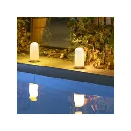NEW GARDEN LED Tischleuchte Solar Akku spritzwassergeschützt IP44 mit Fernbedienung weiß