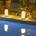 NEW GARDEN LED Tischleuchte Solar Akku spritzwassergeschützt IP44 mit Fernbedienung weiß