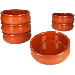 6x BERLIN Cazuela Schale bauchig Ø18,5cm Tonware Gr.L mediterran Tapas Antipasti