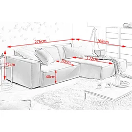 KAWOLA Ecksofa Cord 3-Sitzer Grün