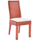 Krines Home Esszimmerstuhl Esszimmer Loom-Stuhl Esszimmerstuhl Holzrahmen Küchenstuhl mit Kissen rot