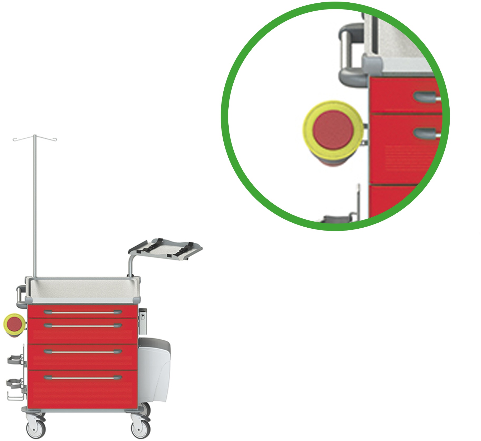 Halterung für Kanülenabwurfbehälter für Servocomfort Metal-Line Notfallwagen