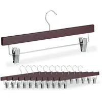 Relaxdays Hosenbügel 12er Set, je 2 Klammern, Clipkleiderbügel für