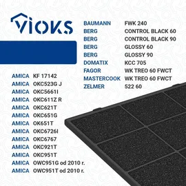 Vioks Aktivkohlefilter Dunstabzugshaube 230x250x10mm