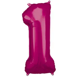 amscan® Folienballon Zahl 1 pink, 1 St.