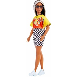 Barbie Fashionistas mit langem gesträhntem Haar & Flammen-Crop-Top