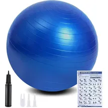 luxuskollektion Gymnastikball mit Fußpumpe, 55cm/65cm Anti-Burst Yoga