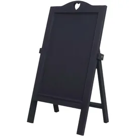 Mendler Werbetafel HWC-E51, Aufsteller Kreidetafel, 66x37x27cm Shabby-Look Vintage ~ dunkelgrau